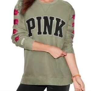 PINK Victoria's Secret Olive Green Sweatshirt